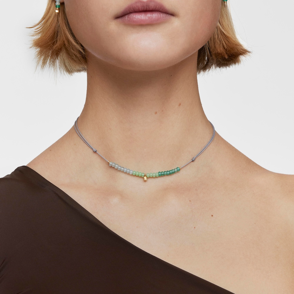 Collana in cordino con motivo a orsetto in oro e calcedonio corta TOUS Balloon