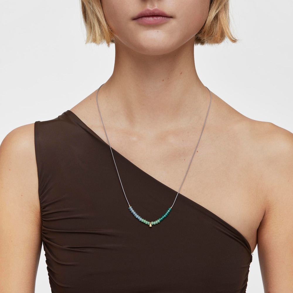 Collana in cordino con motivo a orsetto in oro e calcedonio corta TOUS Balloon