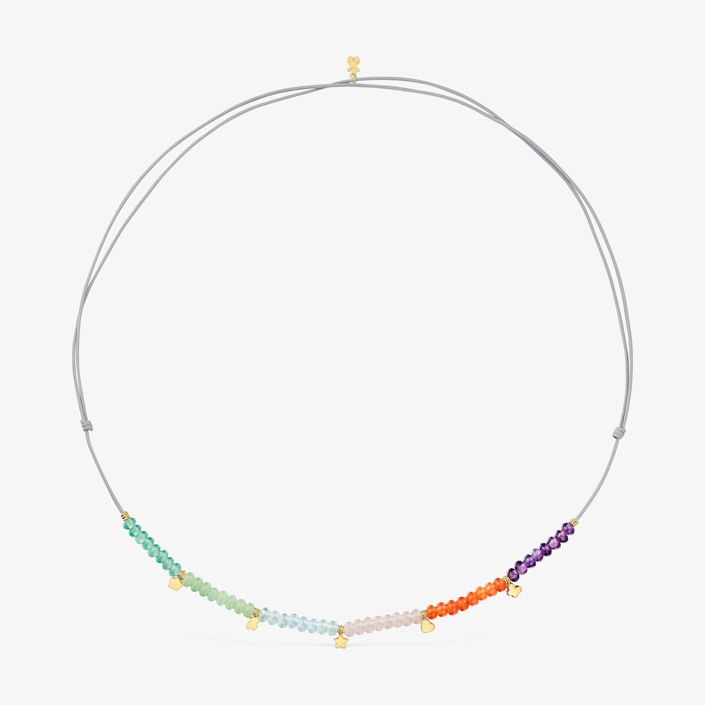 Collar corto de cord&oacute;n, motivos de oro y calcedonia TOUS Balloon