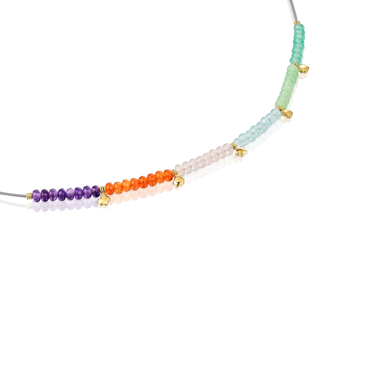 Collar corto de cordón, motivos de oro y calcedonia TOUS Balloon