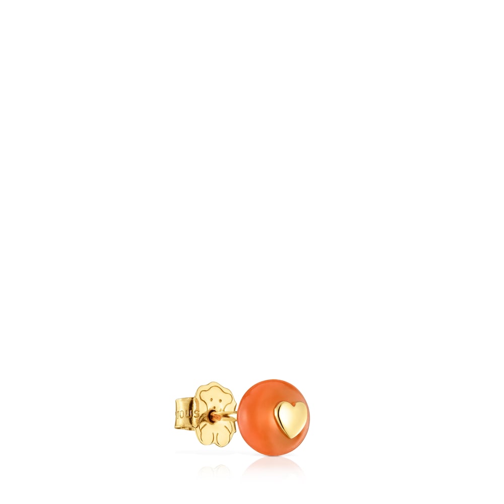 Gold and chalcedony heart Single earring TOUS Balloon