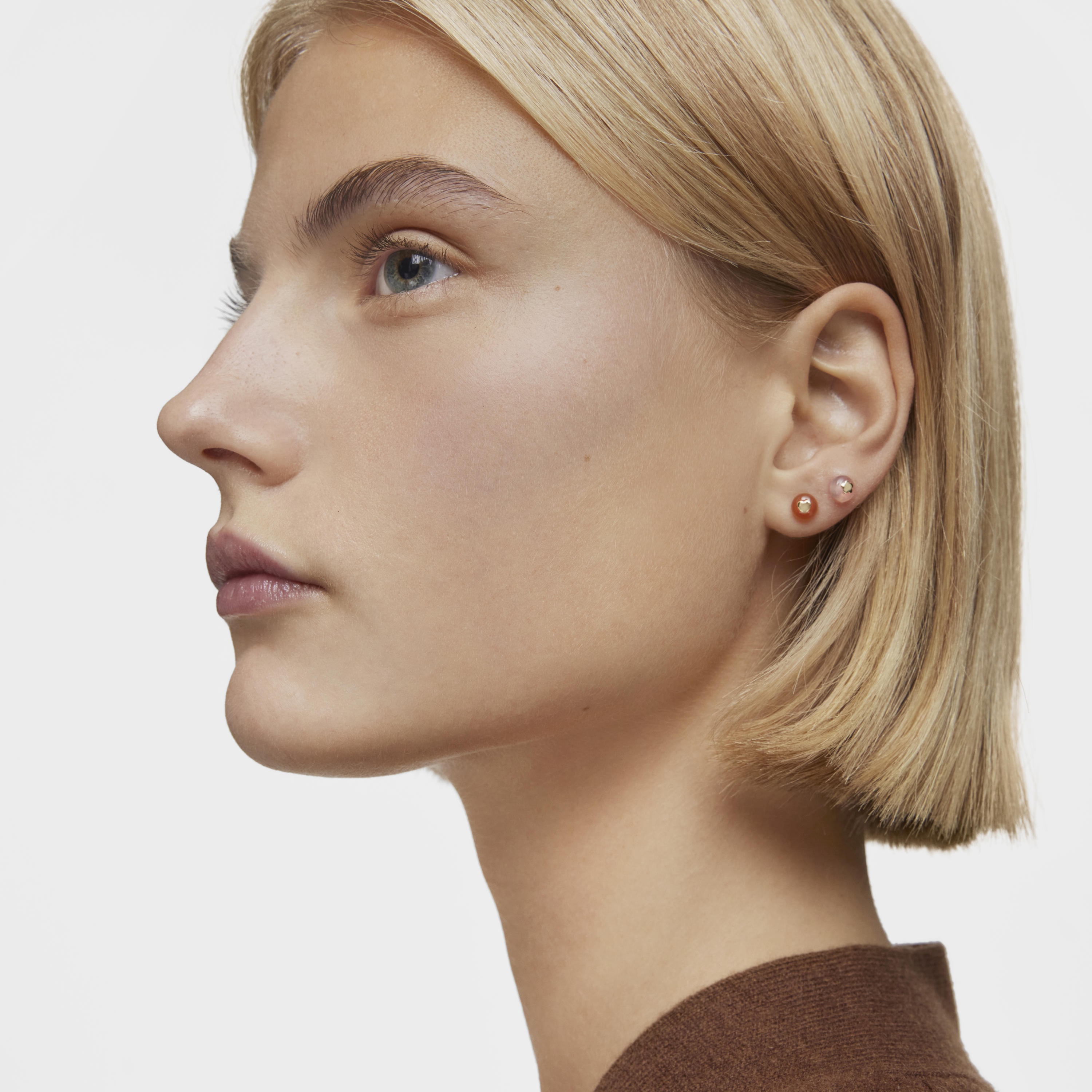 18K Solid Gold and chalcedony heart Single earring TOUS Balloon