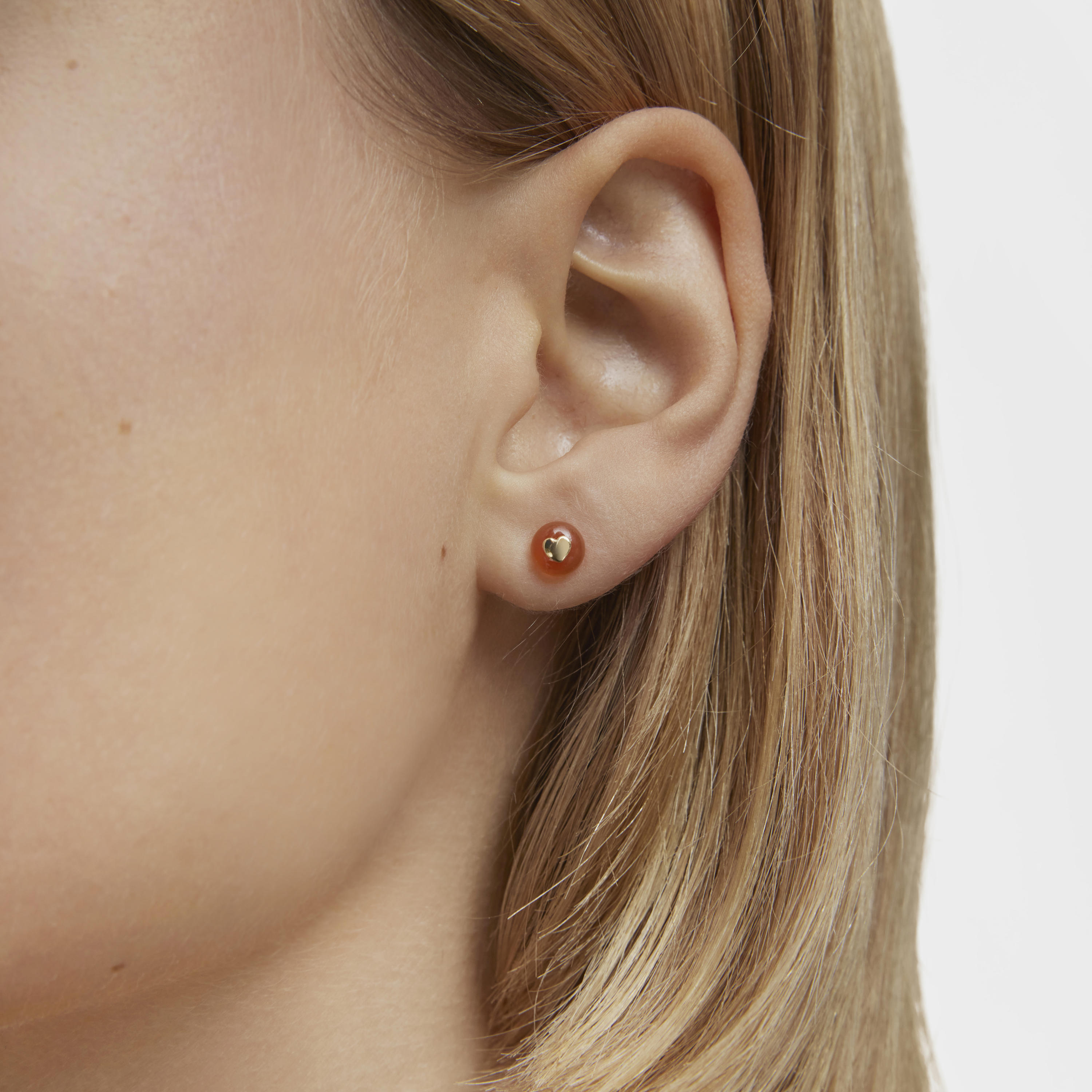 18K Solid Gold and chalcedony heart Single earring TOUS Balloon