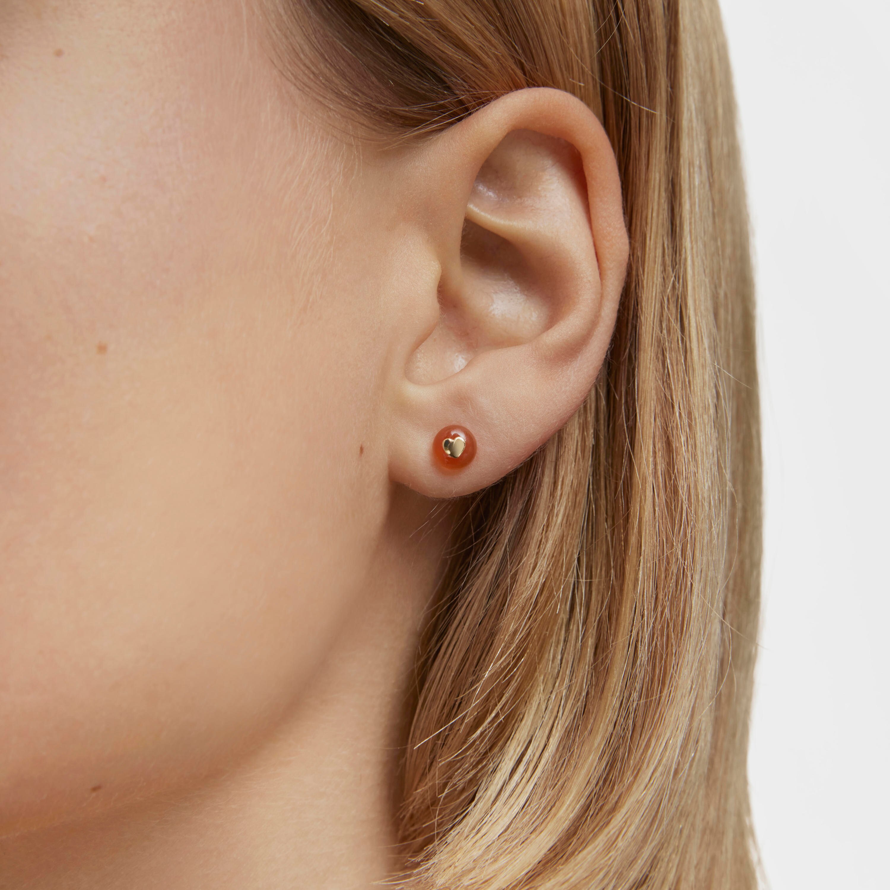 Gold and chalcedony heart Single earring TOUS Balloon