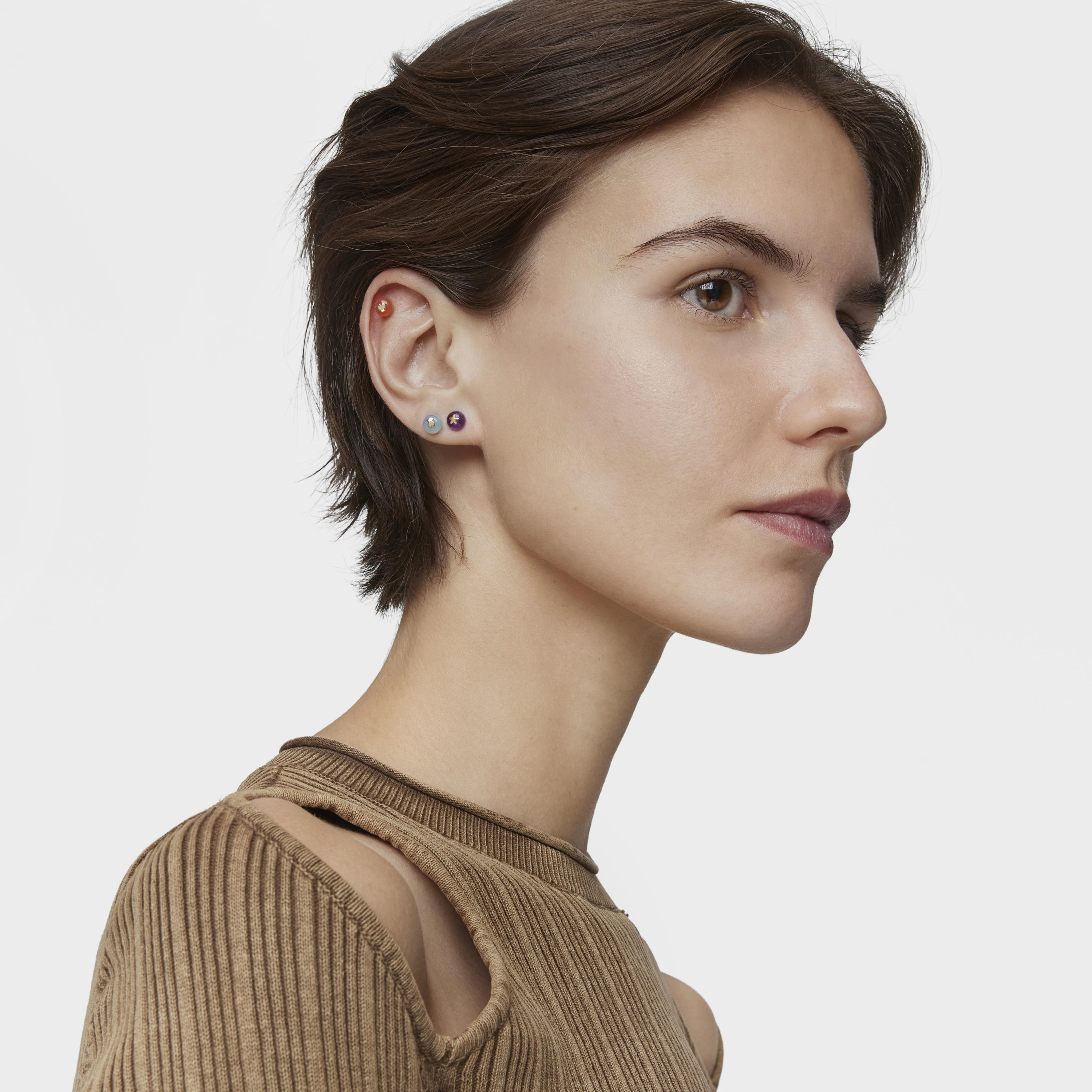 18K Solid Gold and chalcedony star Single earring TOUS Balloon