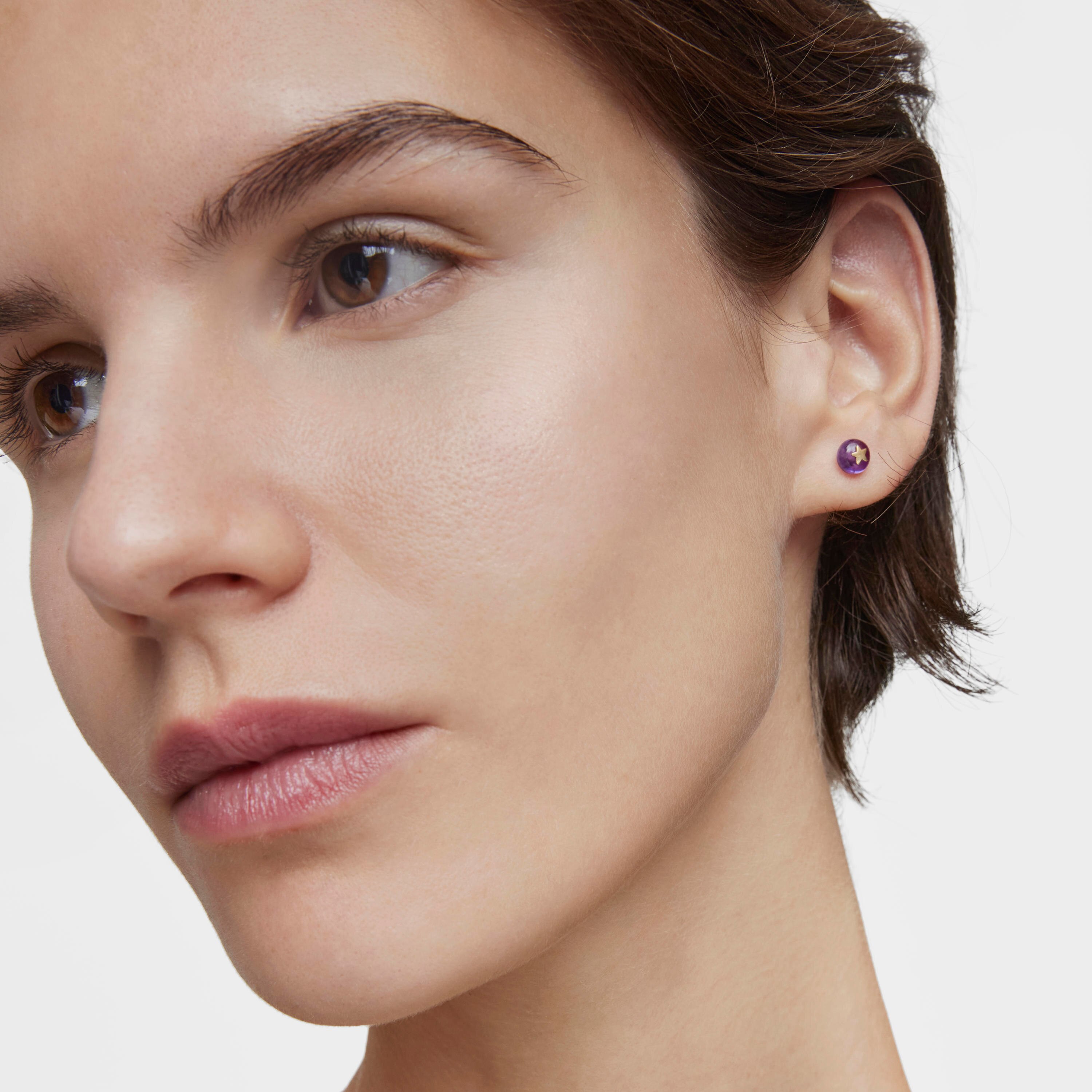 Gold and chalcedony star Single earring TOUS Balloon