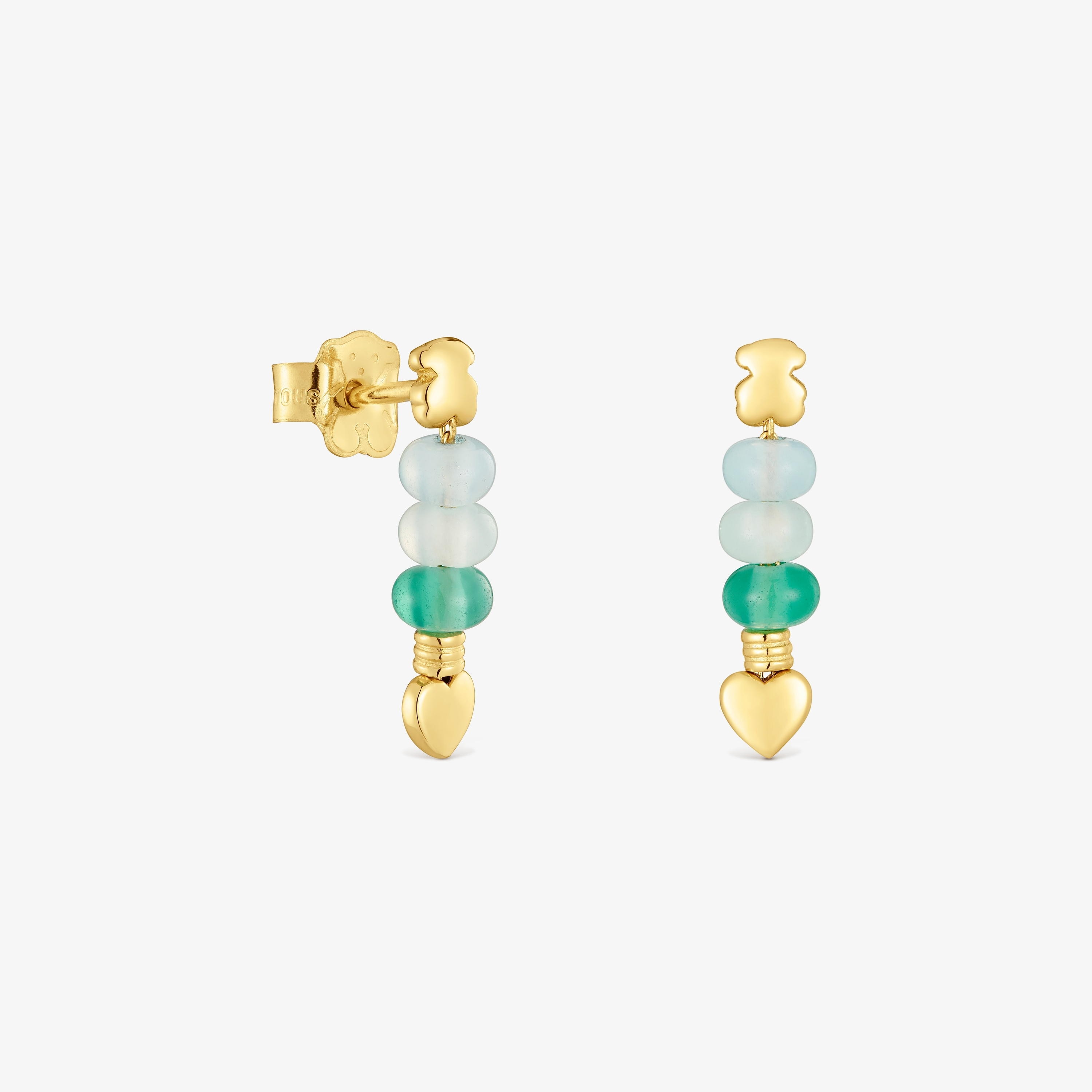 Short 18K solid gold and chalcedony motifs Earrings TOUS Balloon