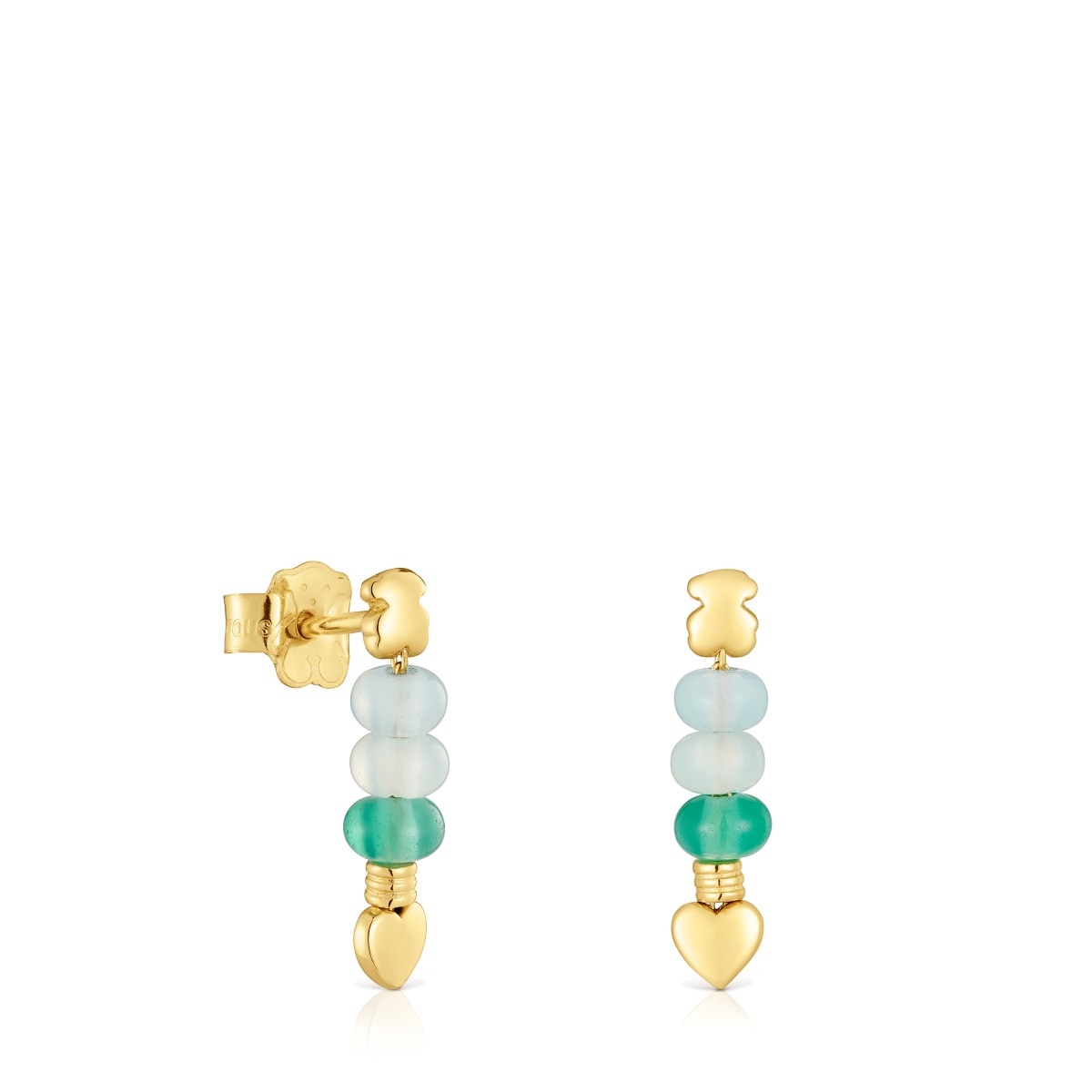 Pendientes cortos de oro y calcedonia motivos TOUS Balloon