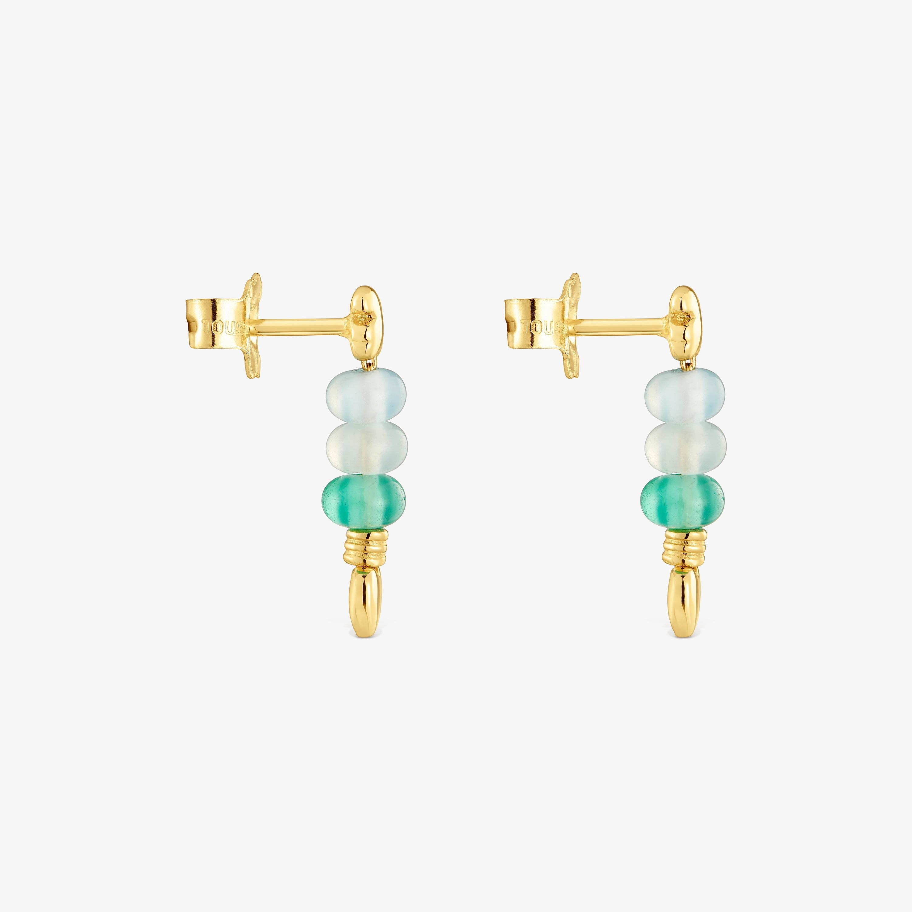 Short 18K solid gold and chalcedony motifs Earrings TOUS Balloon