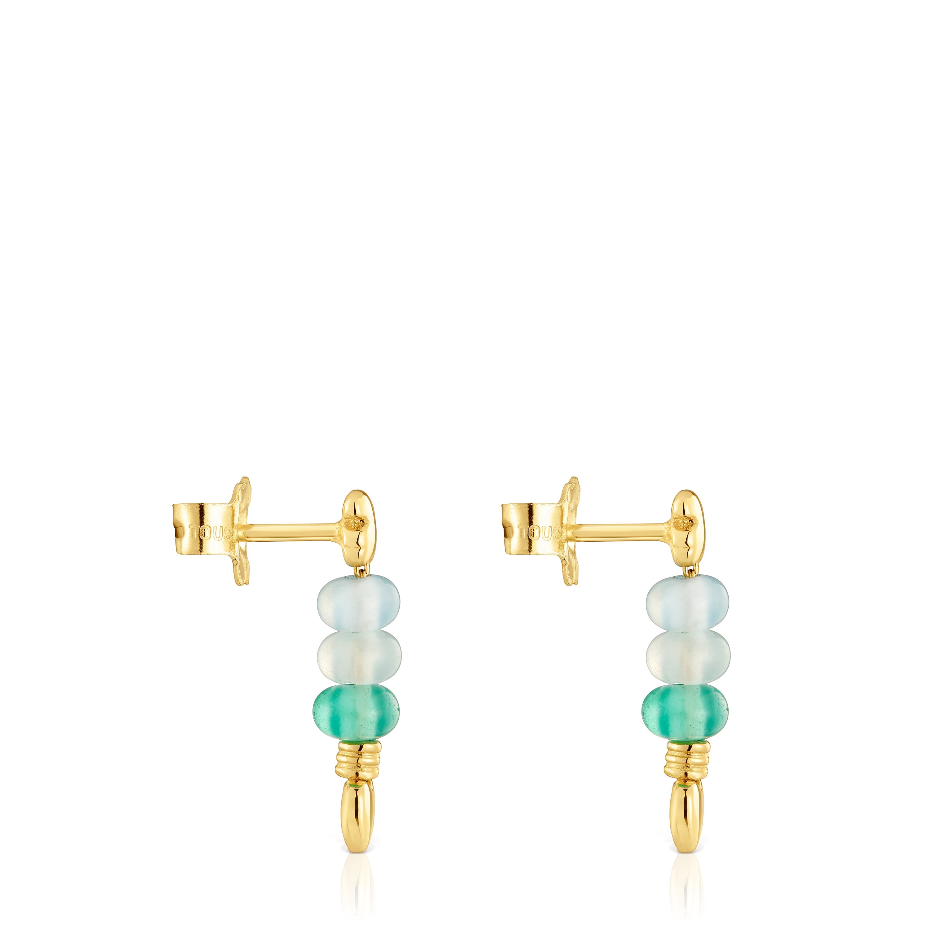 Short gold and chalcedony motifs Earrings TOUS Balloon