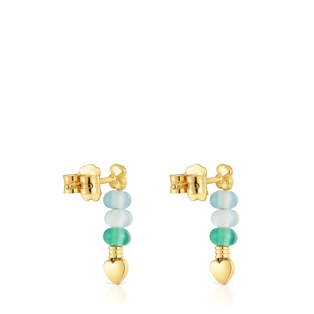 Short gold and chalcedony motifs Earrings TOUS Balloon image number 2