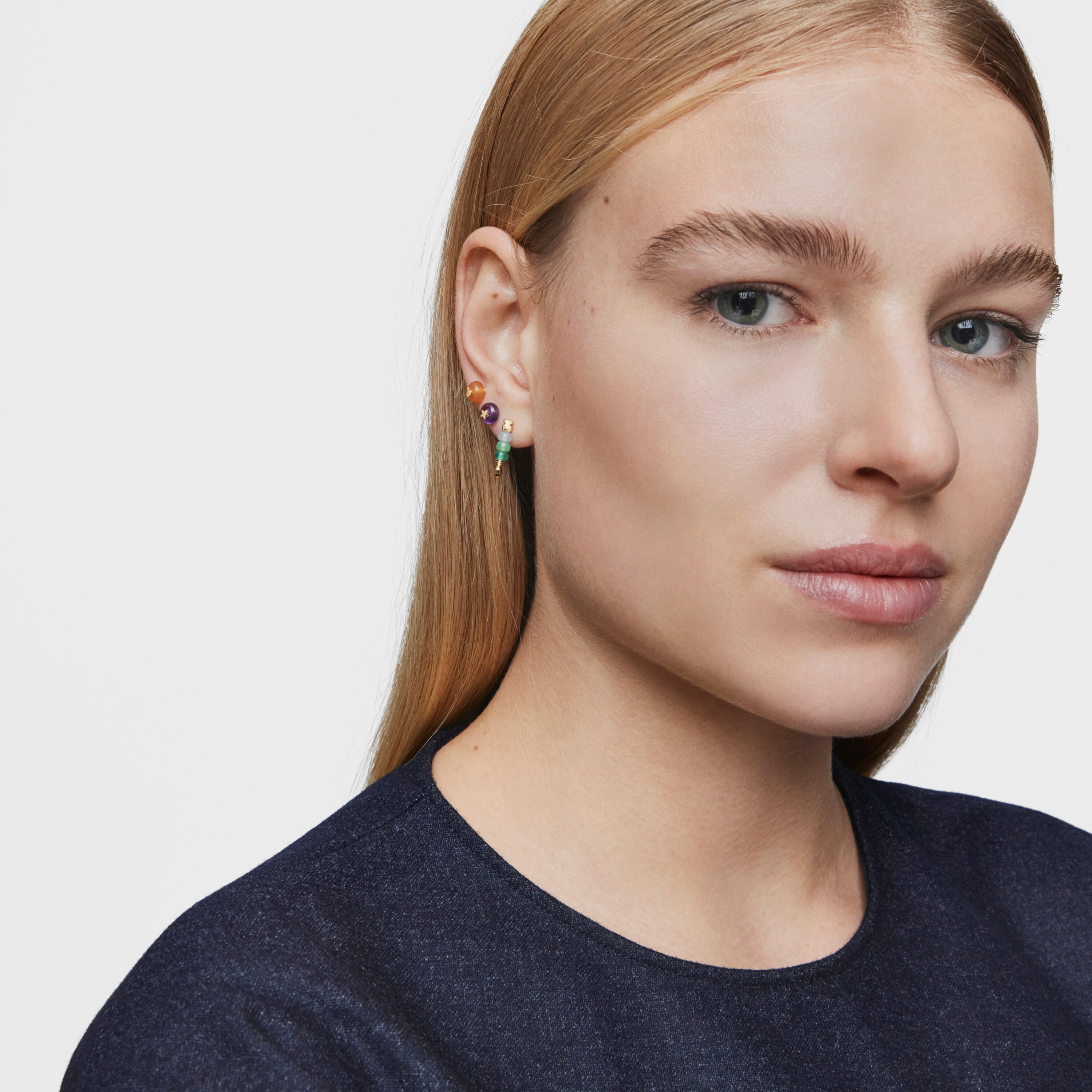 Short gold and chalcedony motifs Earrings TOUS Balloon