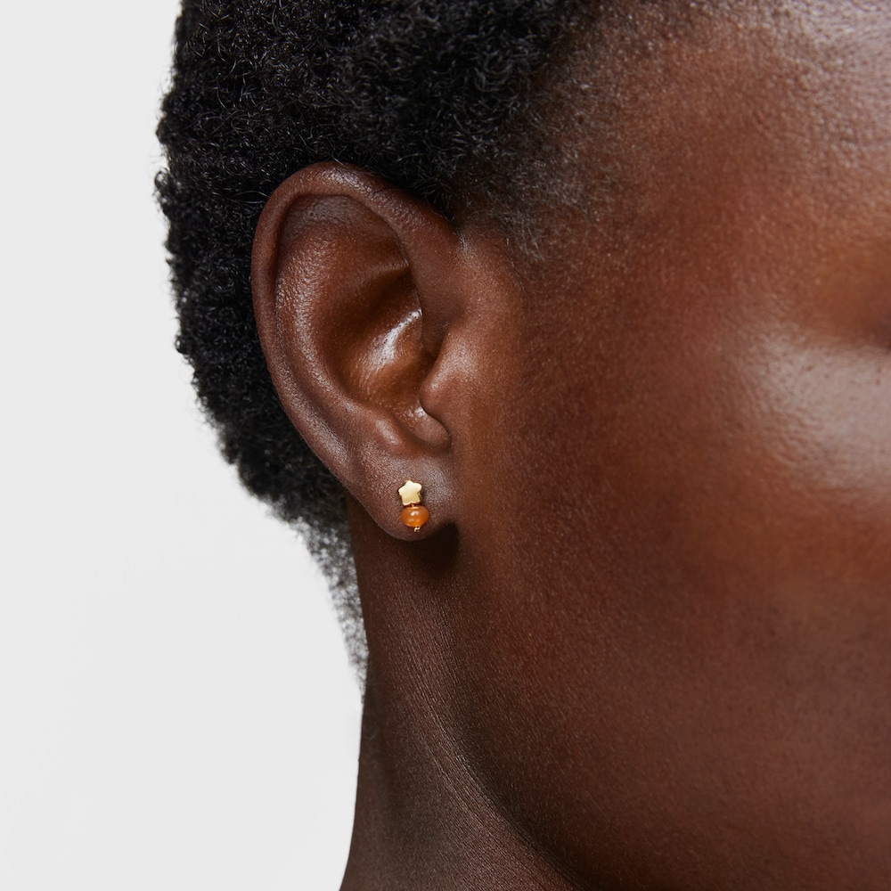 Gold and chalcedony flower Single earring TOUS Balloon