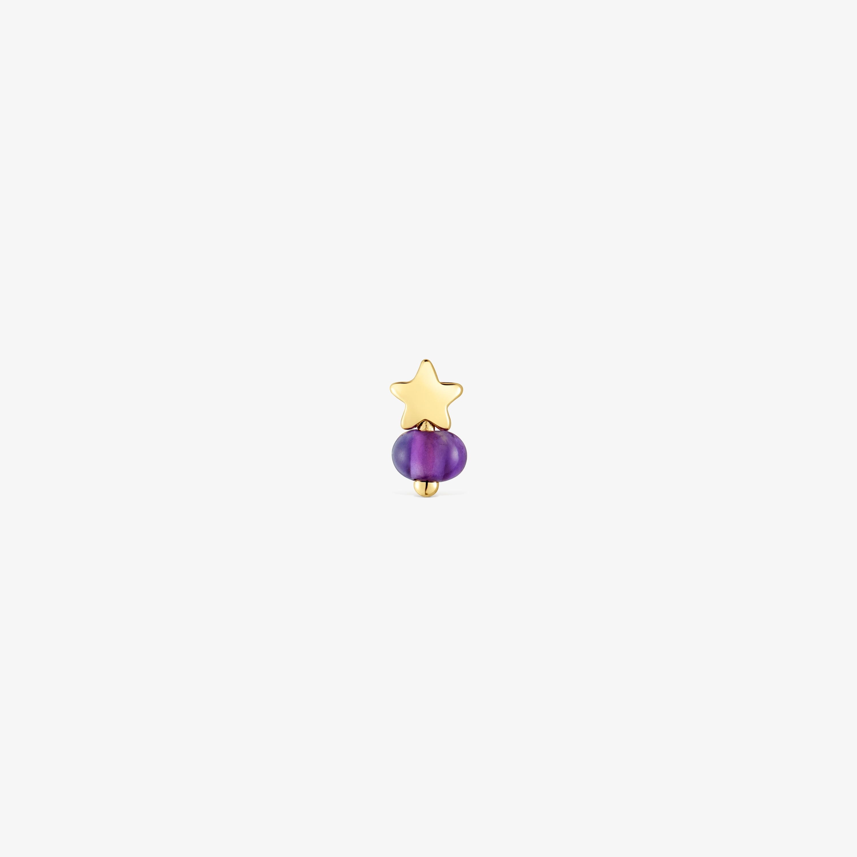 18K Solid Gold and amethyst star single earring TOUS Balloon