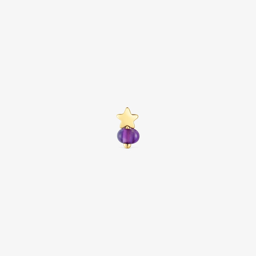 18K Solid Gold and amethyst star single earring TOUS Balloon
