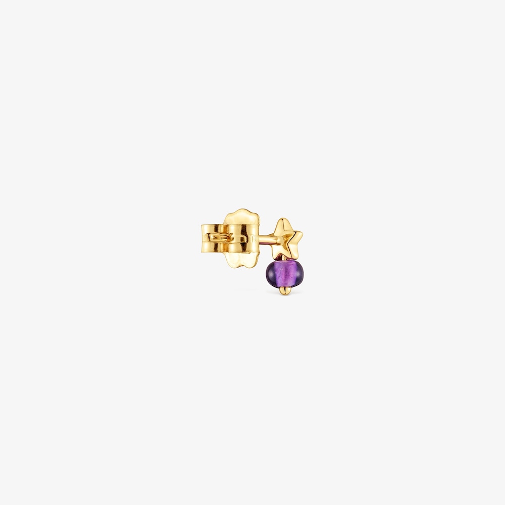 18K Solid Gold and amethyst star single earring TOUS Balloon