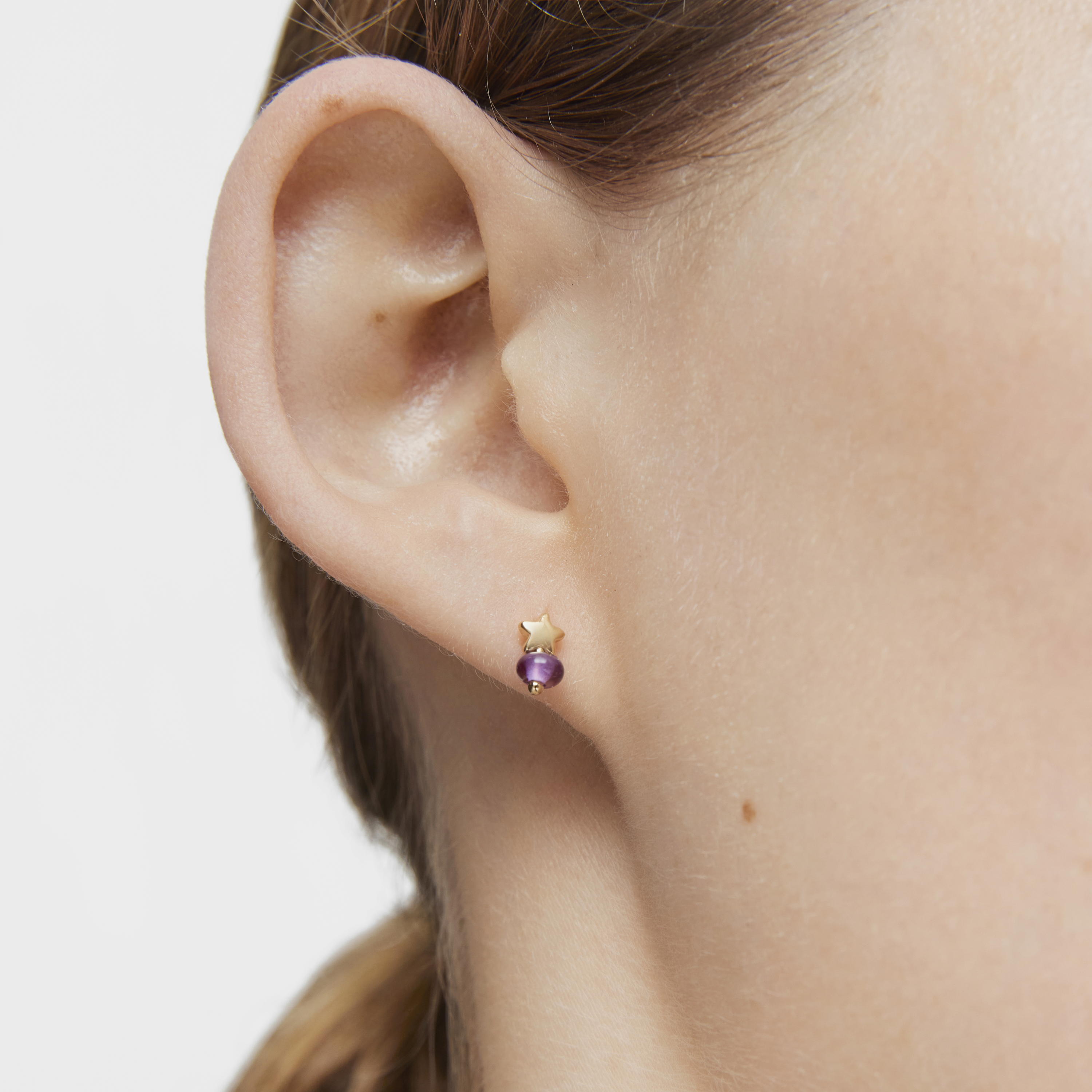 18K Solid Gold and amethyst star single earring TOUS Balloon
