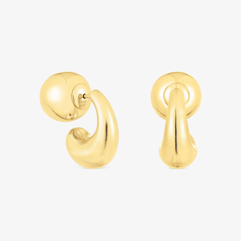Aretes aro con ba&ntilde;o de oro 18 kt sobre plata TOUS Balloon