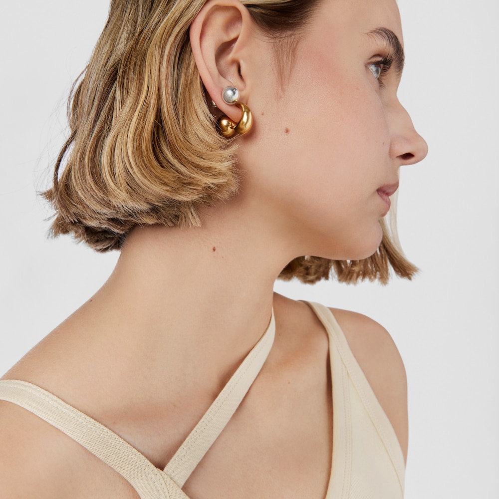 Aretes aro con ba&ntilde;o de oro 18 kt sobre plata TOUS Balloon