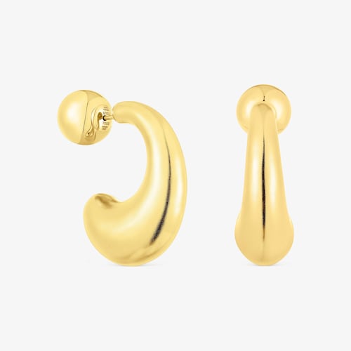 Pendientes aro grandes con ba&ntilde;o de oro 18 kt sobre plata TOUS Balloon