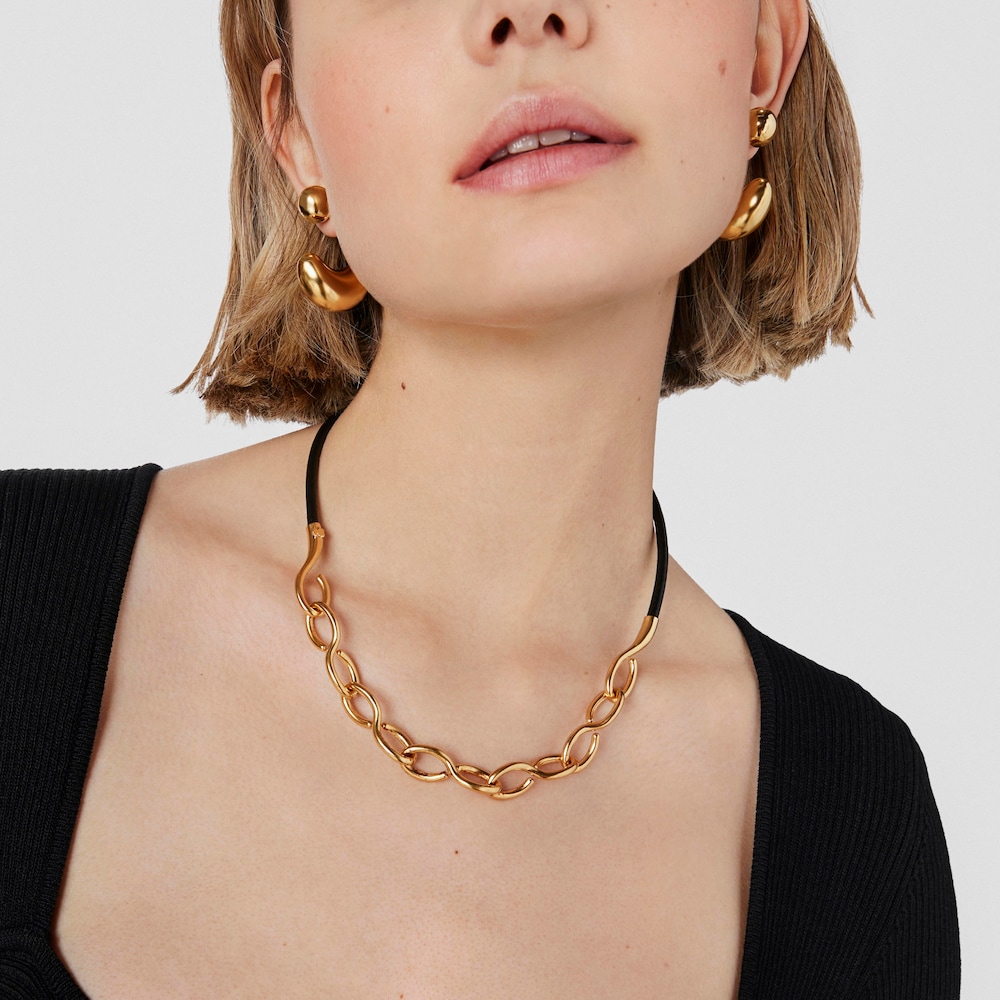 Pendientes aro grandes con ba&ntilde;o de oro 18 kt sobre plata TOUS Balloon