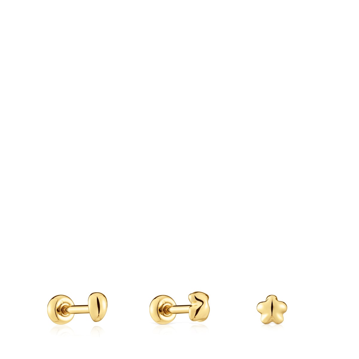 Pack de piercings de oreja de acero IP dorado Balloon