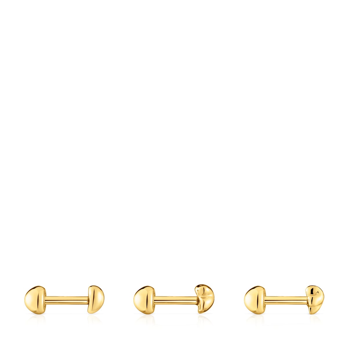 Pack de piercings de oreja de acero IP dorado Balloon