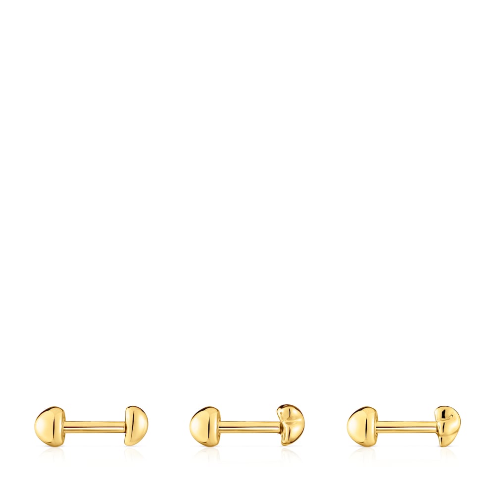 Pack de piercings de oreja de acero IP dorado Balloon image number 1