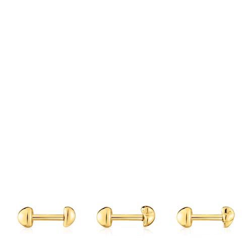 Pack of Balloon Ear piercings in gold-colored IP steel