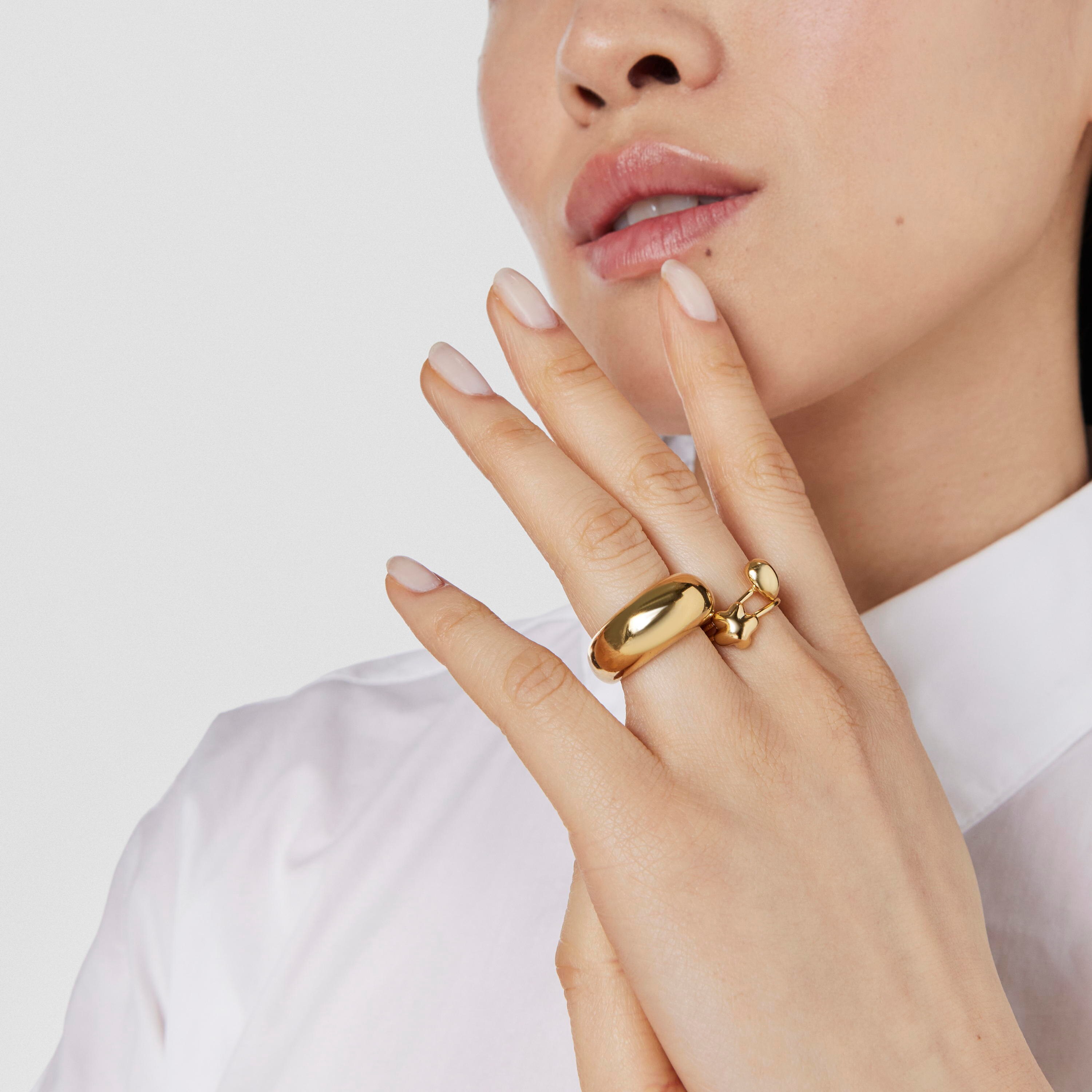 18K Solid Gold Teardrop ring TOUS Balloon