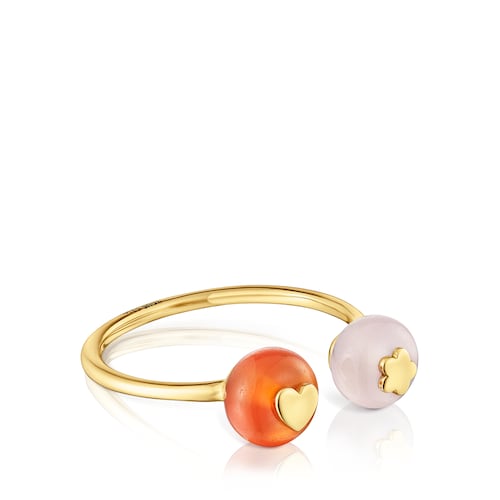 Small gold and chalcedony Open ring TOUS Balloon
