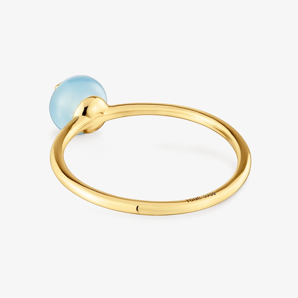 Anillo peque&ntilde;o oso de oro y calcedonia TOUS Balloon