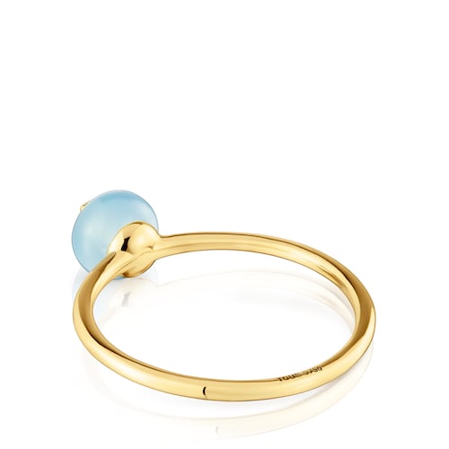 Small gold and chalcedony bear Ring TOUS Balloon