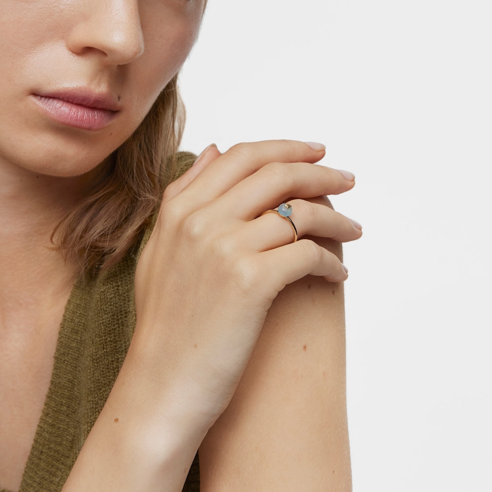 Anillo peque&ntilde;o oso de oro y calcedonia TOUS Balloon