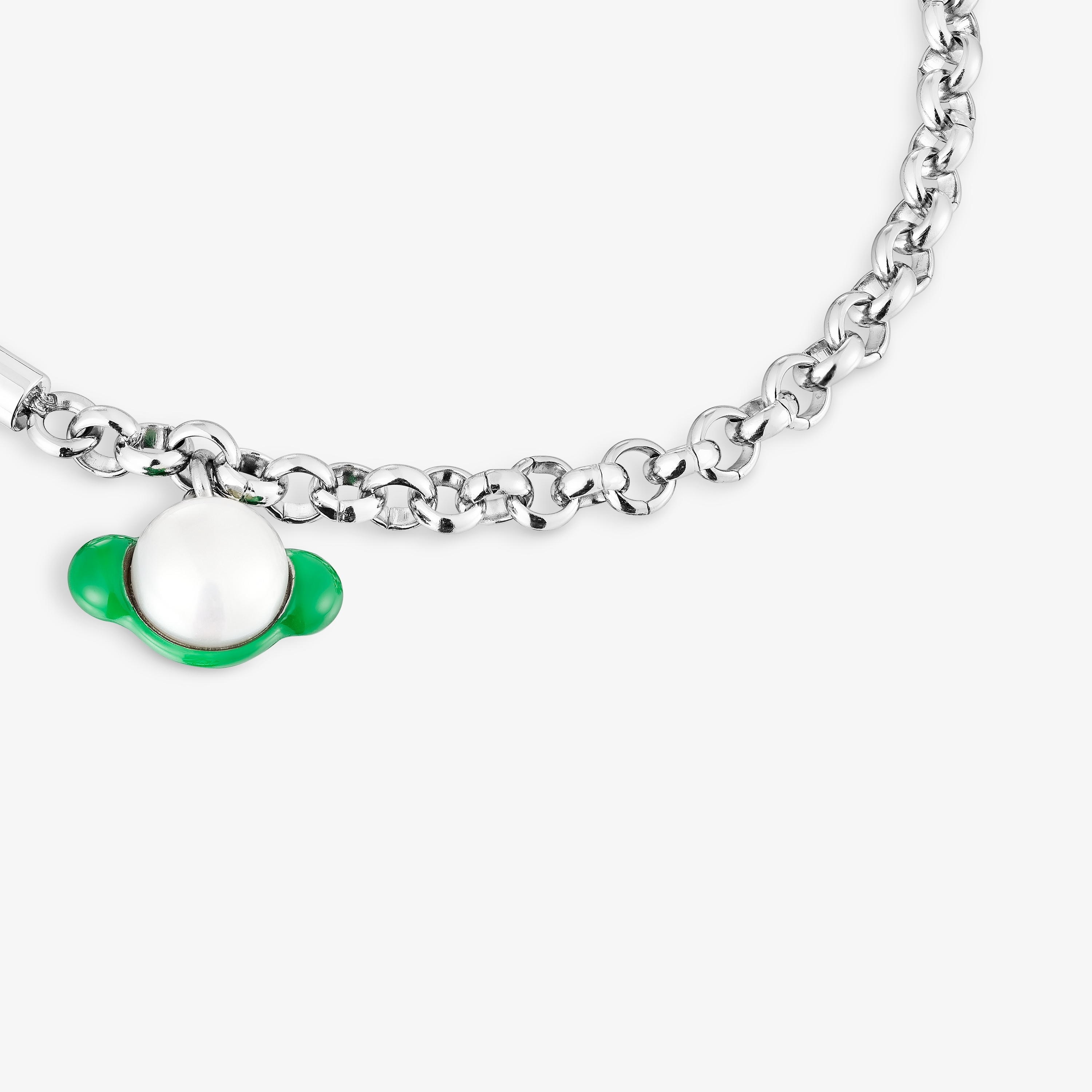 TOUS Instint mauve elastic Bracelet with steel and cultured pearl