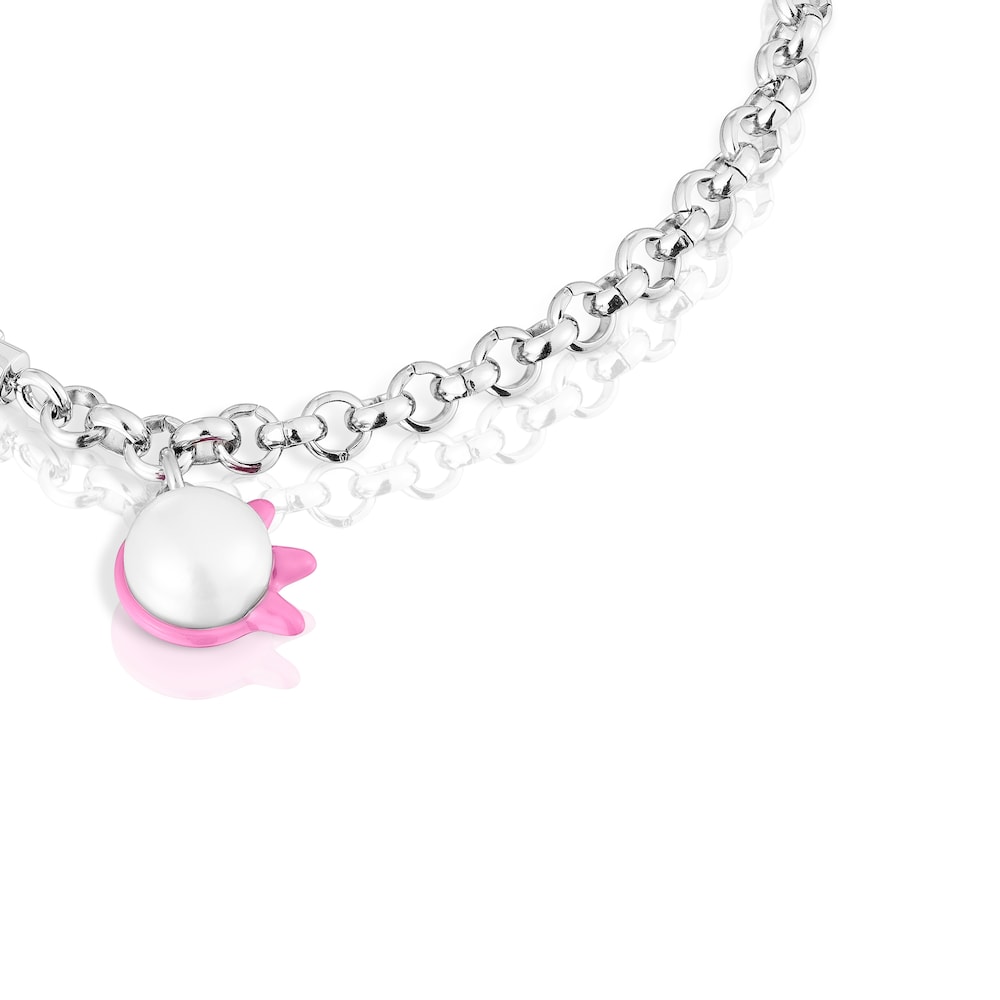 TOUS Instint elastic Bracelet with steel and cultured pearl