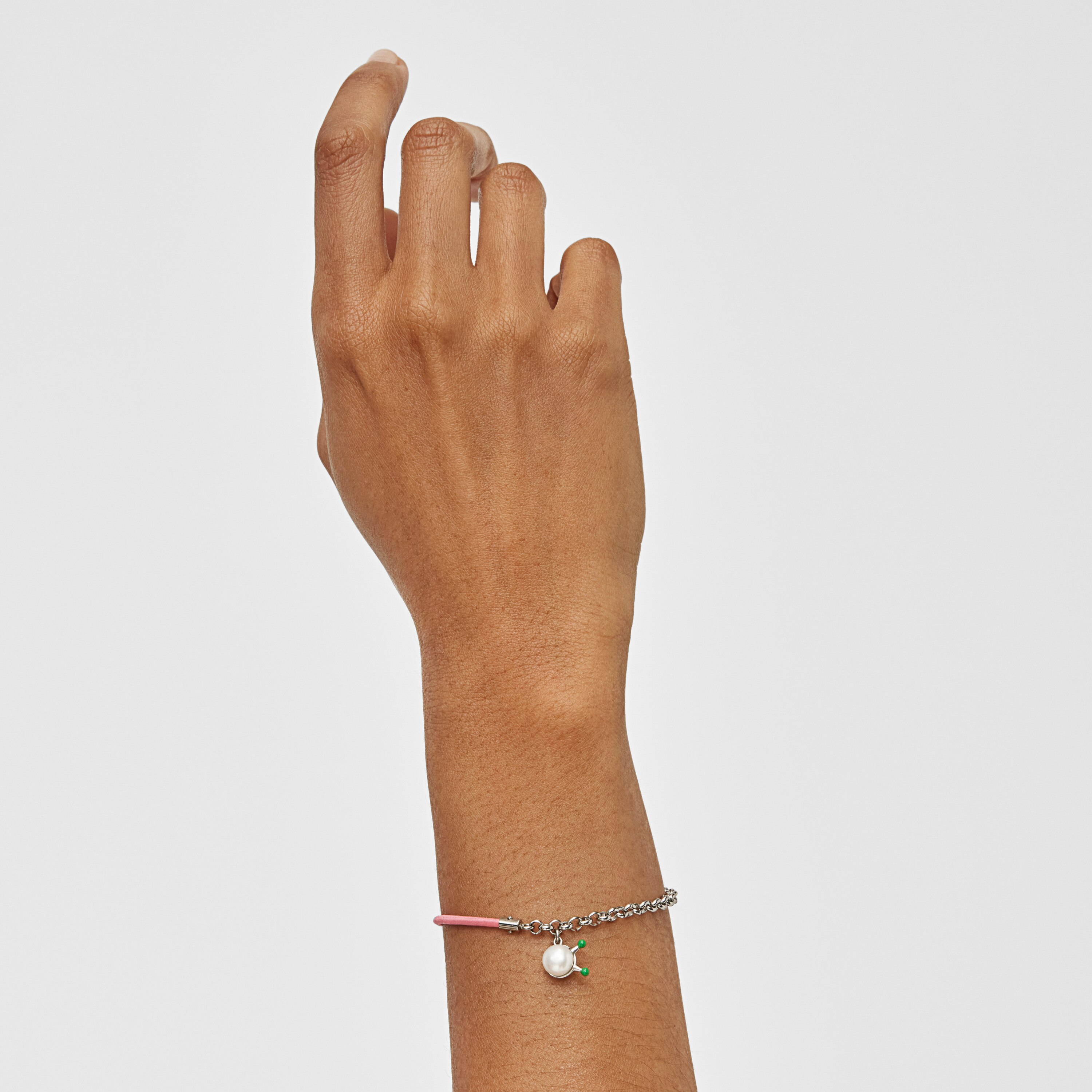 TOUS Instint fuchsia elastic Bracelet with steel and cultured pearl