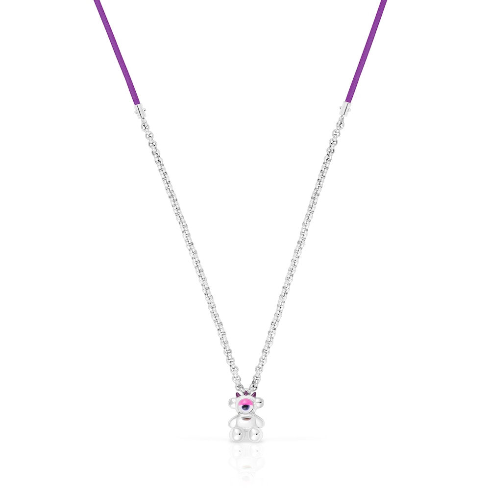 Collar elástico lila con acero y nácar TOUS Instint GRYST Collar elástico lila con acero y nácar TOUS Instint GRYST