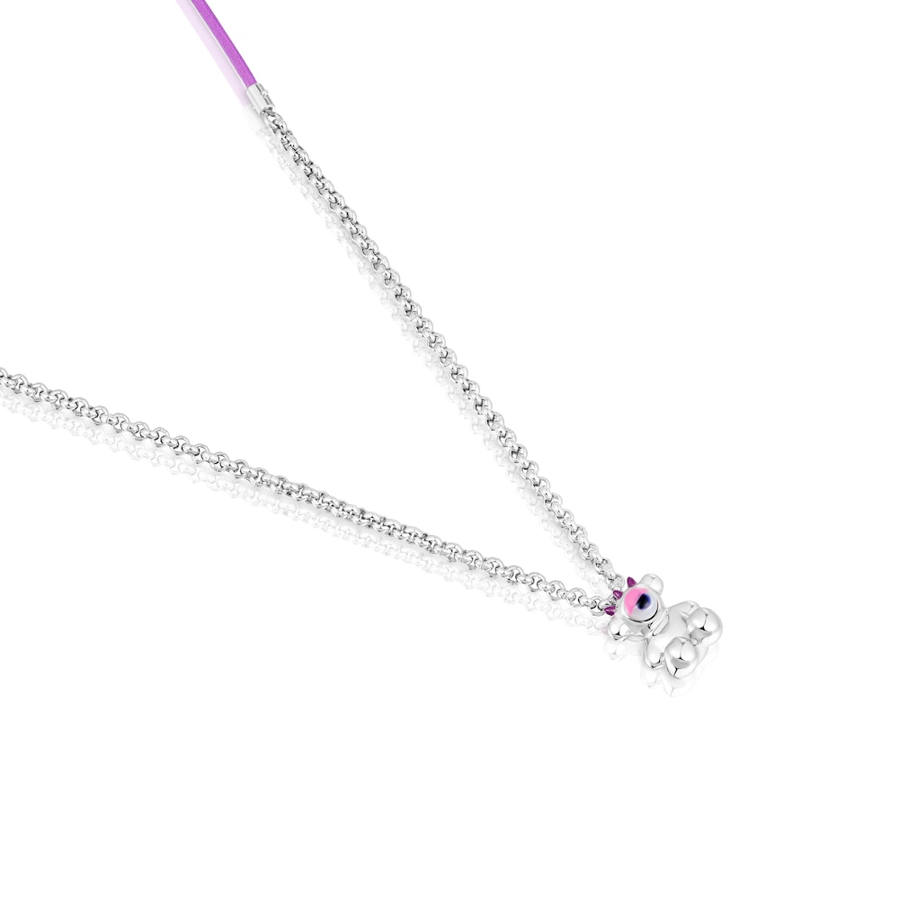 Collar elástico lila con acero y nácar TOUS Instint GRYST Collar elástico lila con acero y nácar TOUS Instint GRYST