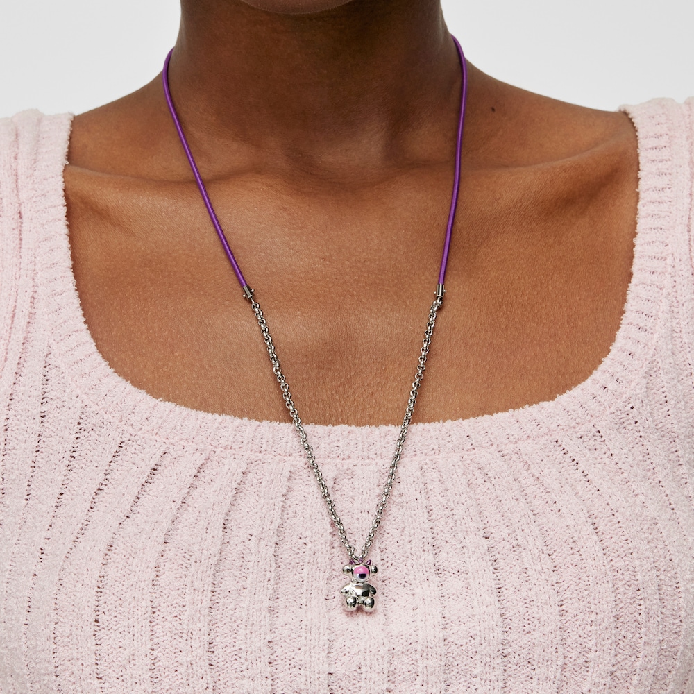 Collar elástico lila con acero y nácar TOUS Instint GRYST Collar elástico lila con acero y nácar TOUS Instint GRYST