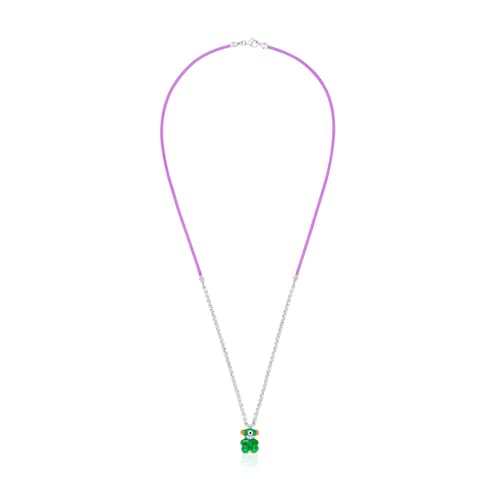 TOUS Instint LEETY mauve elastic Necklace with steel and mother-of-pearl