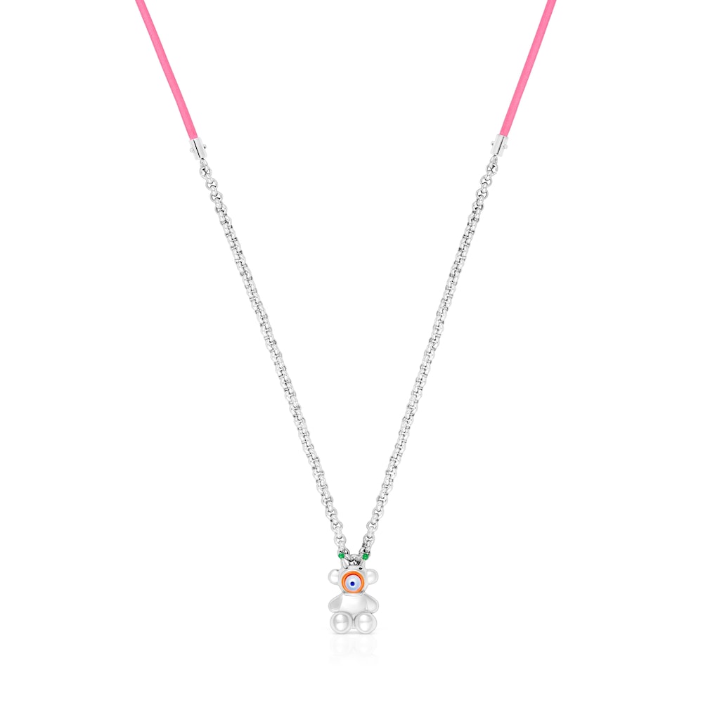 Collar elástico fucsia con acero y nácar TOUS Instint MOUTT Collar elástico fucsia con acero y nácar TOUS Instint MOUTT