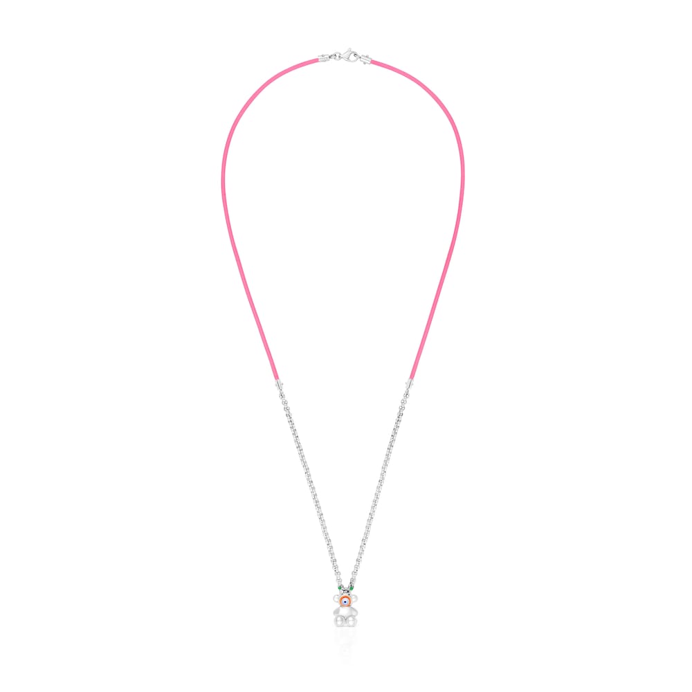 Collar elástico fucsia con acero y nácar TOUS Instint MOUTT Collar elástico fucsia con acero y nácar TOUS Instint MOUTT