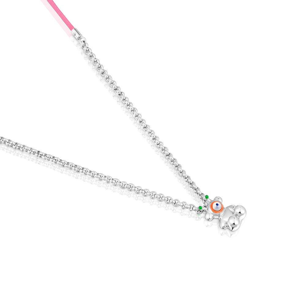 Collar elástico fucsia con acero y nácar TOUS Instint MOUTT Collar elástico fucsia con acero y nácar TOUS Instint MOUTT