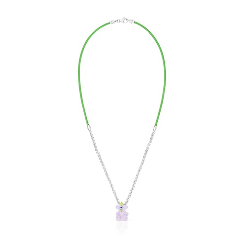 TOUS Instint WEITT green elastic Necklace with steel and mother-of-pearl