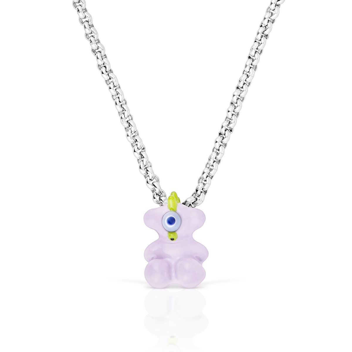 TOUS Instint WEITT green elastic Necklace with steel and mother-of-pearl