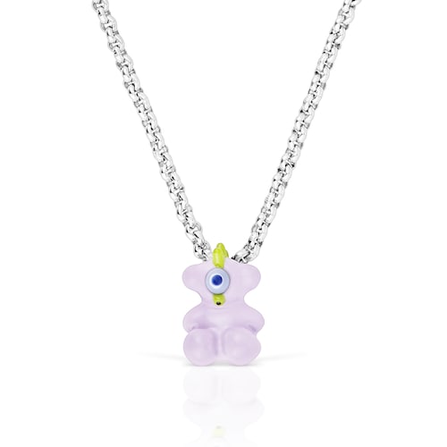 TOUS Instint WEITT green elastic Necklace with steel and mother-of-pearl