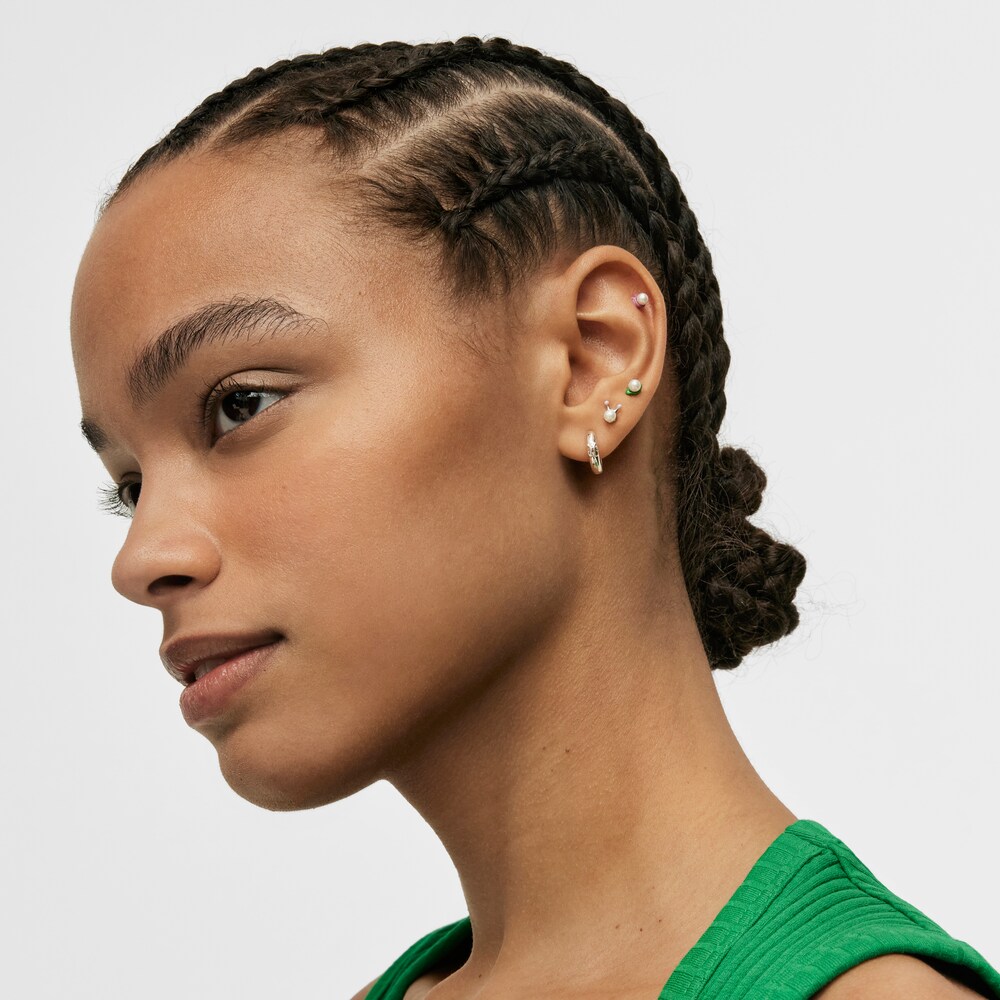 Pack de piercings de oreja de acero con perlas cultivadas y esmalte Instint