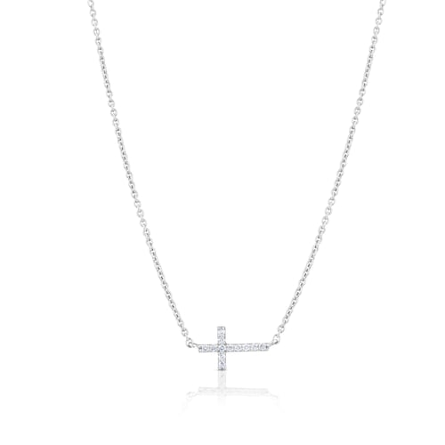 Collar de oro blanco con diamantes TOUS Cruz