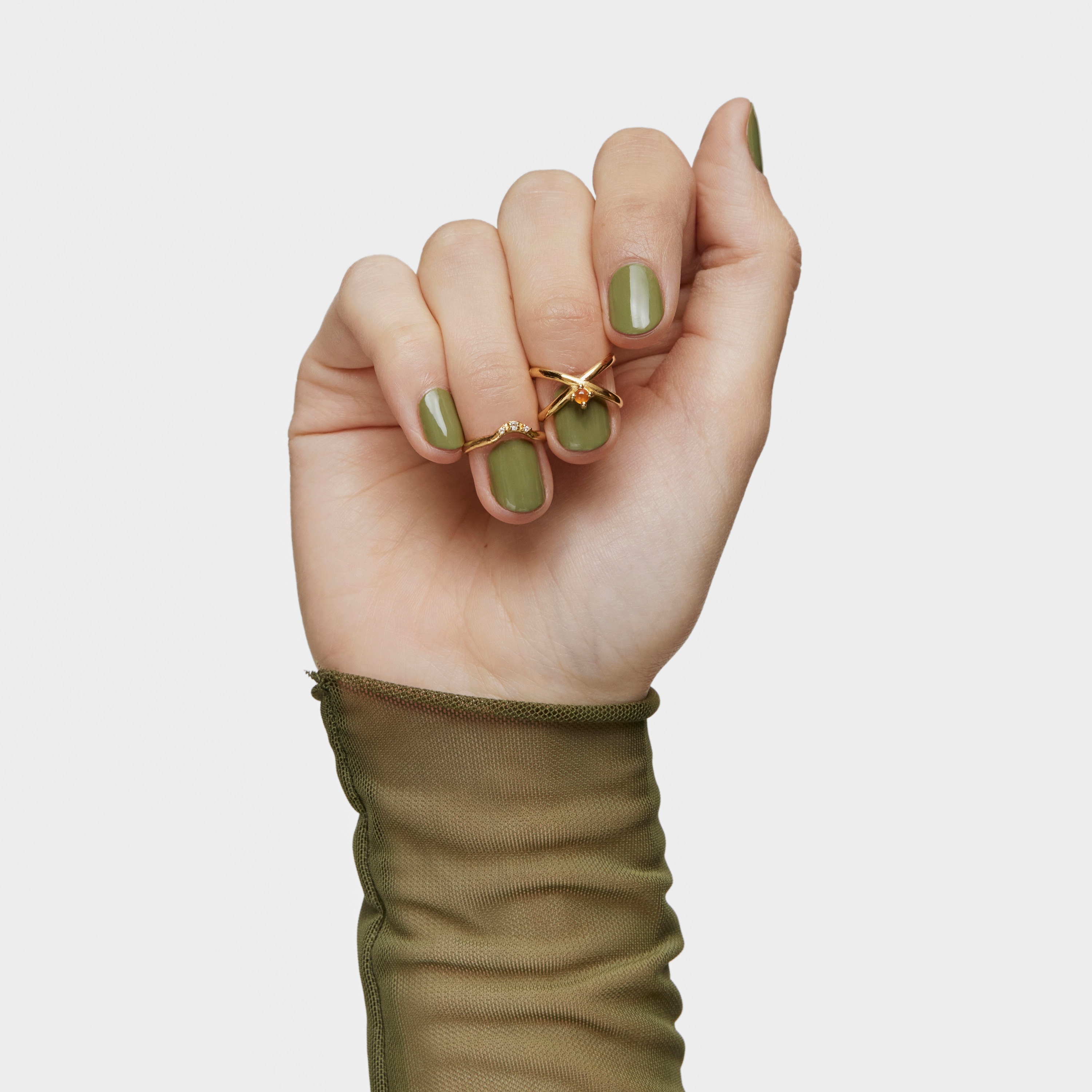 Pack Claws ring con baño de oro 18 kt sobre plata con topacio y cornalina